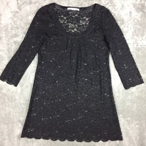 Diane von Furstenberg Lace Dress Size 12 Black Whimsigoth Sexy Mini DVF Witchy